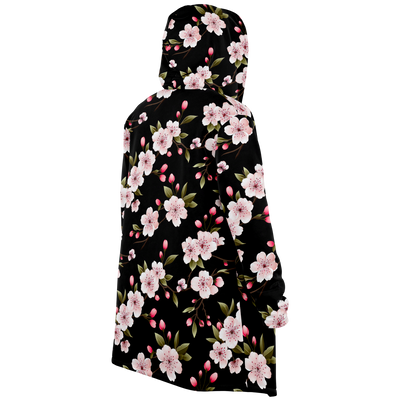 Sakura (Cherry Blossom) Midnight Microfleece Cloak