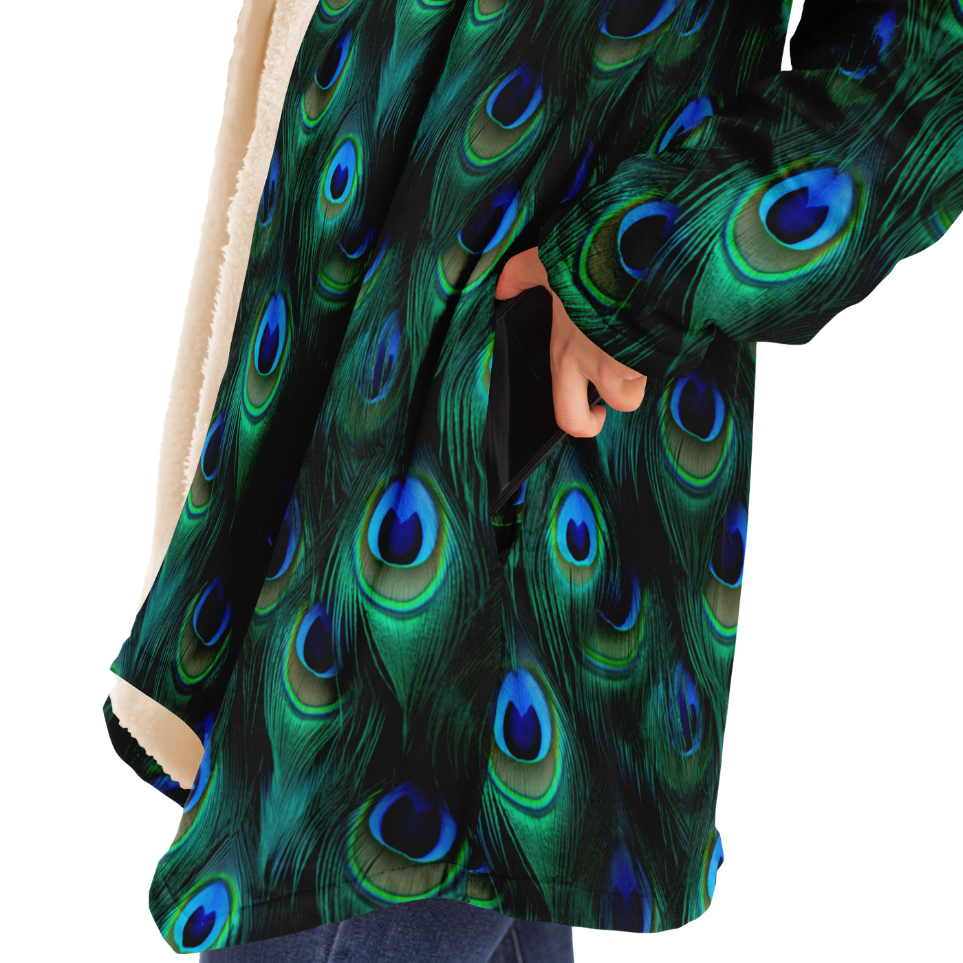 Peacock Feather Microfleece Cloak