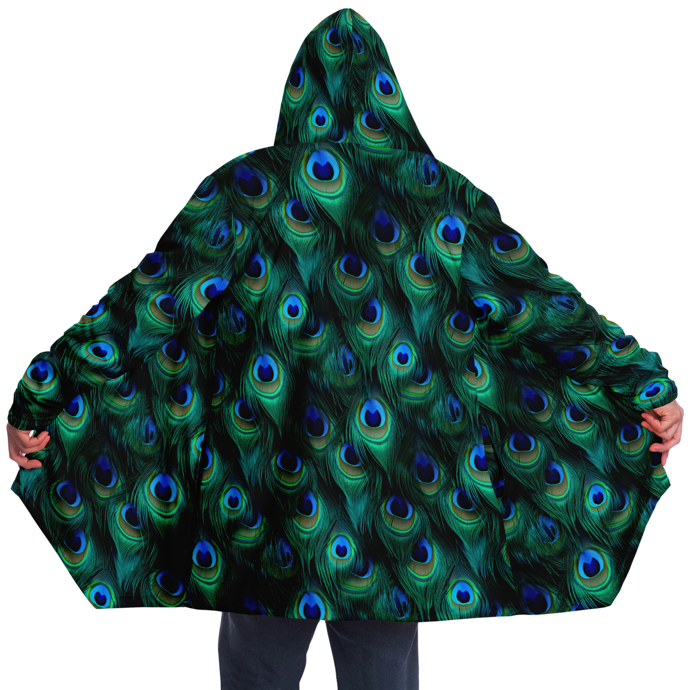 Peacock Feather Microfleece Cloak