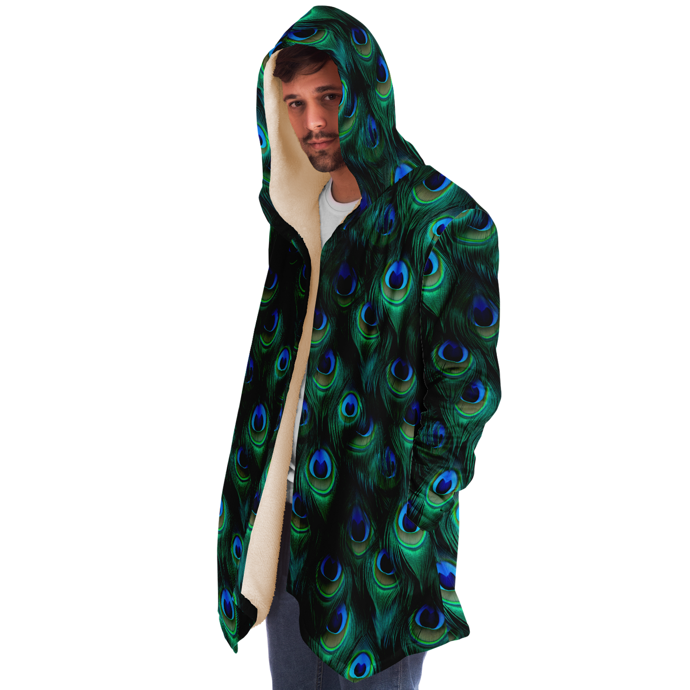 Peacock Feather Microfleece Cloak