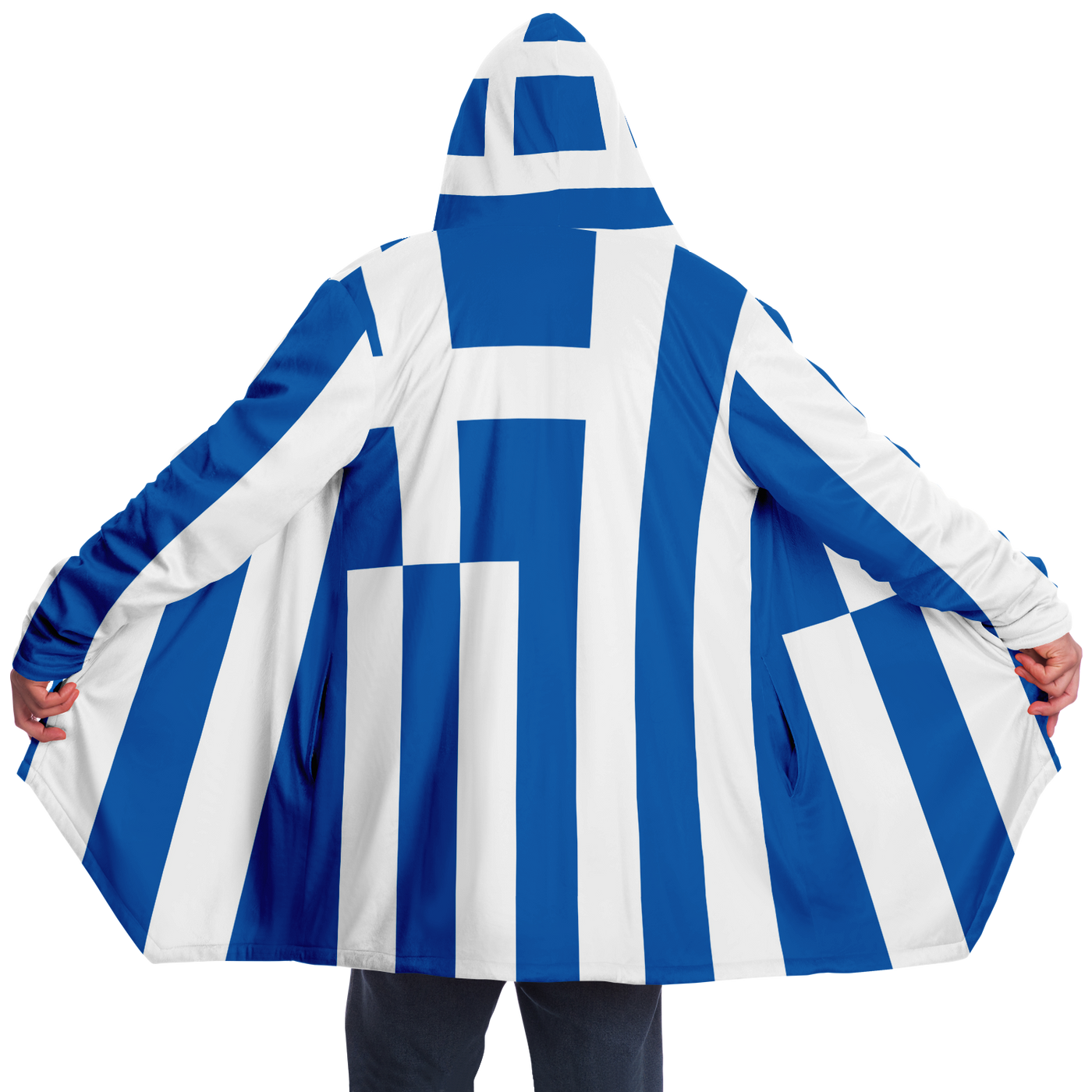 Greece Flag Microfleece Cloak