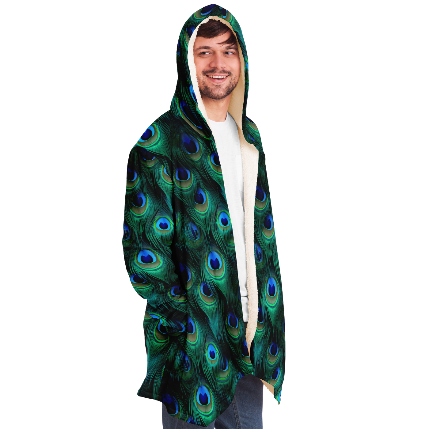 Peacock Feather Microfleece Cloak